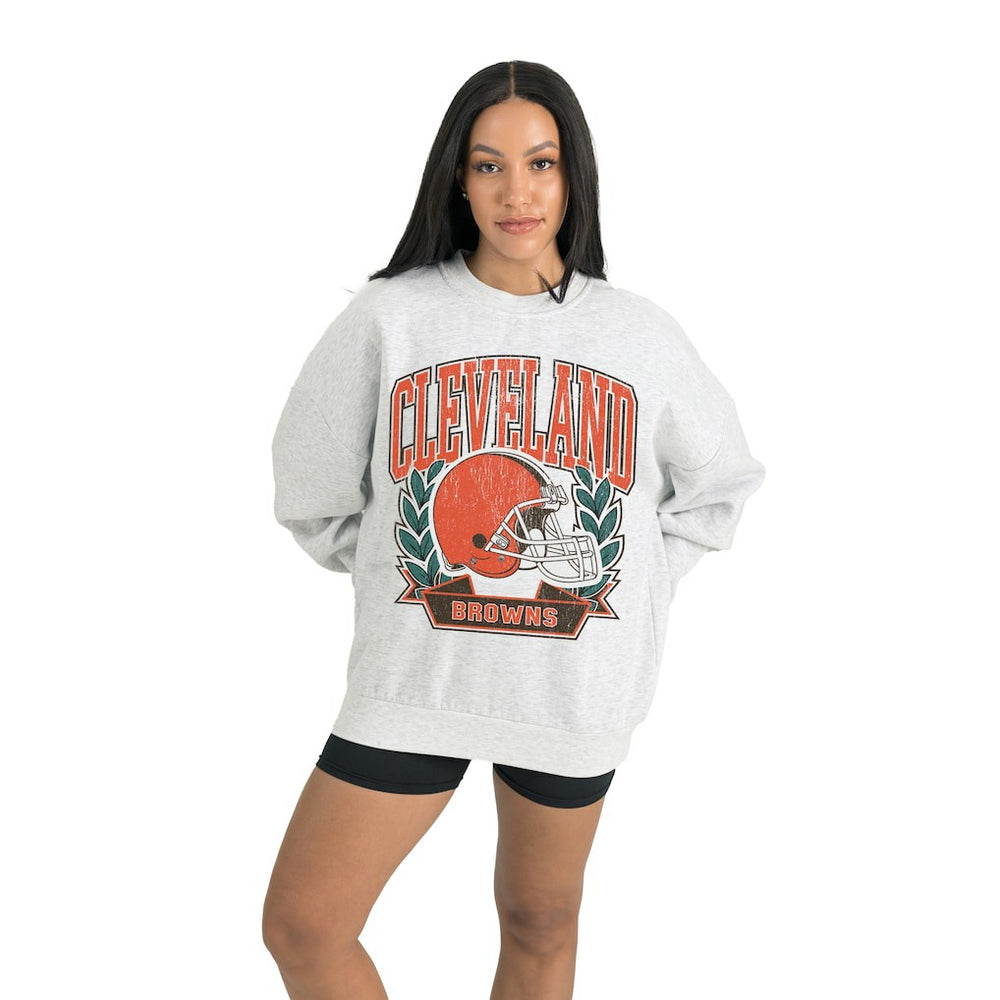 Cleveland Browns Gameday Couture Women's Heritage Premium Fleece Pullover Sweatshirt - Gray online