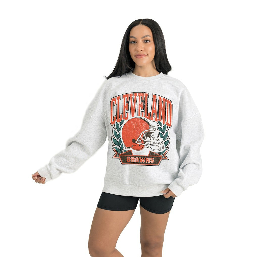 Cleveland Browns Gameday Couture Women's Heritage Premium Fleece Pullover Sweatshirt - Gray online