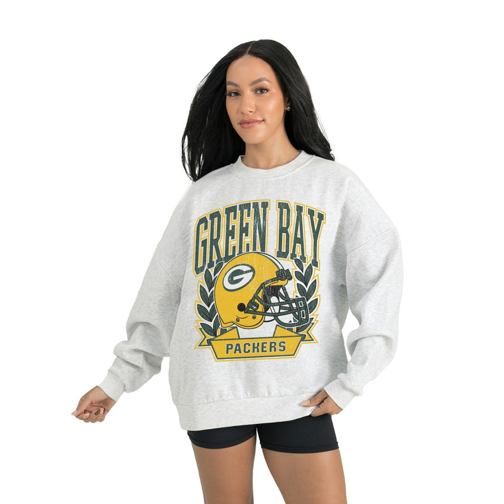 Green Bay Packers Gameday Couture Women's Heritage Premium Fleece Pullover Sweatshirt - Gray cheap