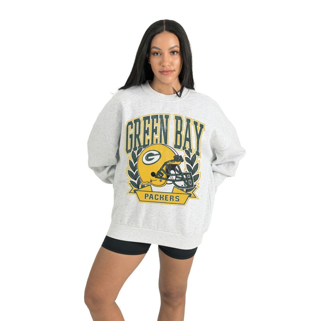 Green Bay Packers Gameday Couture Women's Heritage Premium Fleece Pullover Sweatshirt - Gray cheap