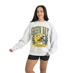 Green Bay Packers Gameday Couture Women's Heritage Premium Fleece Pullover Sweatshirt - Gray cheap