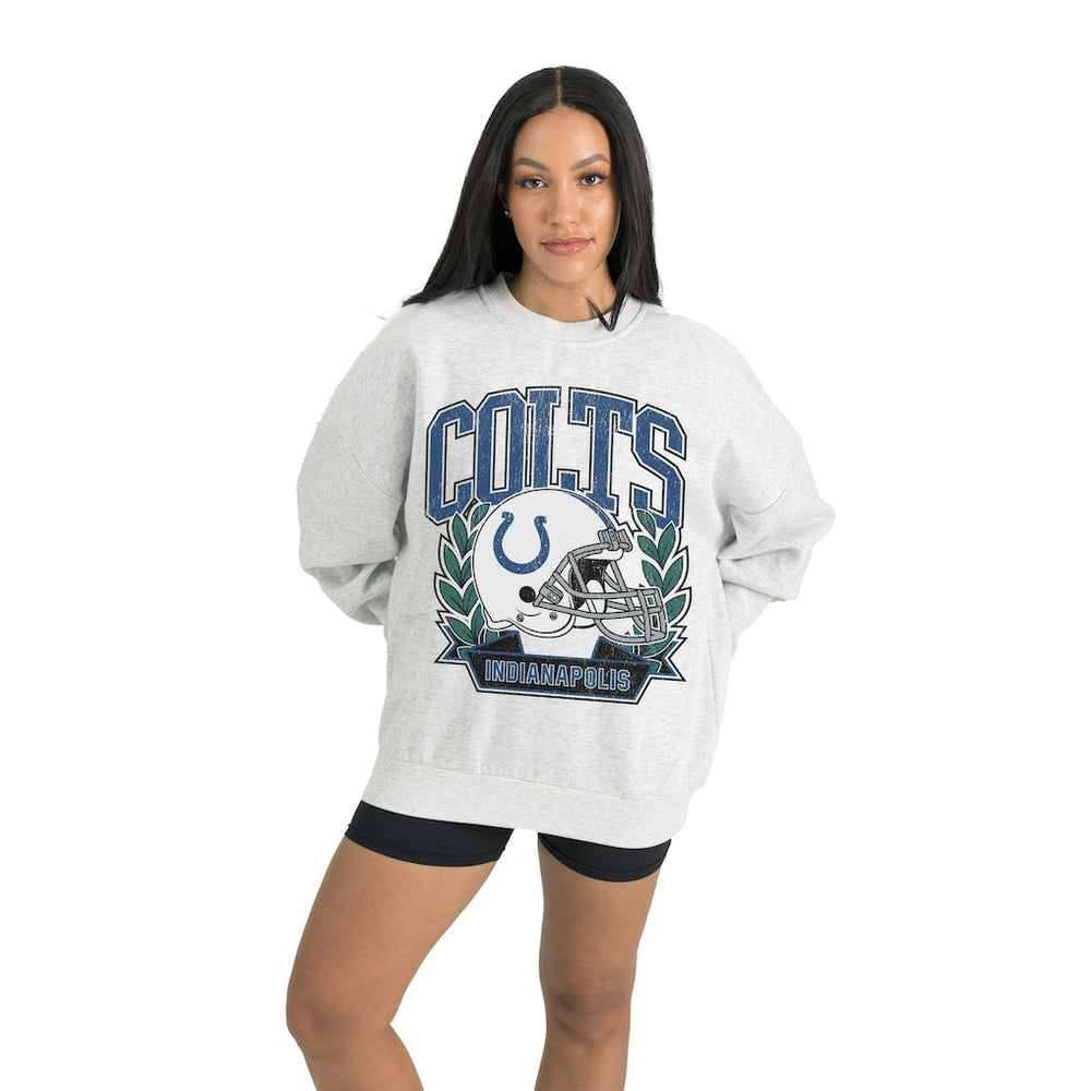 Indianapolis Colts Gameday Couture Women's Heritage Premium Fleece Pullover Sweatshirt - Gray sale