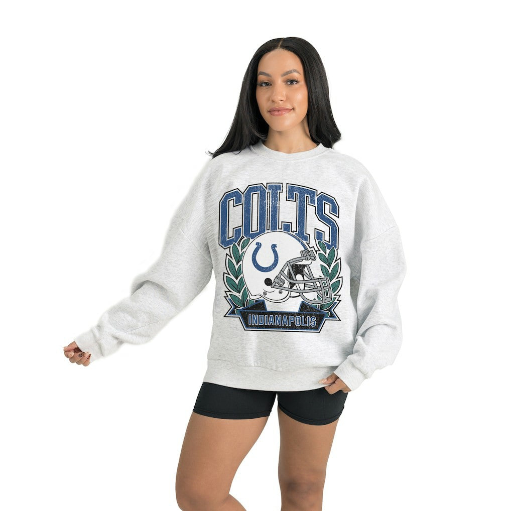 Indianapolis Colts Gameday Couture Women's Heritage Premium Fleece Pullover Sweatshirt - Gray sale