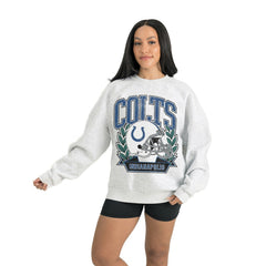 Indianapolis Colts Gameday Couture Women's Heritage Premium Fleece Pullover Sweatshirt - Gray sale