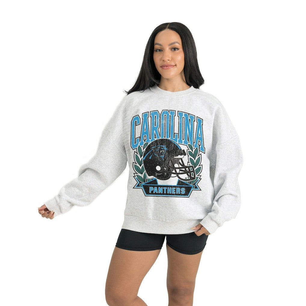 Carolina Panthers Gameday Couture Women's Heritage Premium Fleece Pullover Sweatshirt - Gray on sale