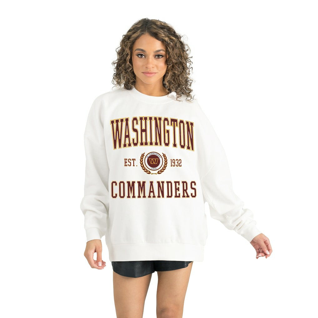 Washington Commanders Gameday Couture Women's Timeless Triumph Premium Fleece Pullover Sweatshirt - White online