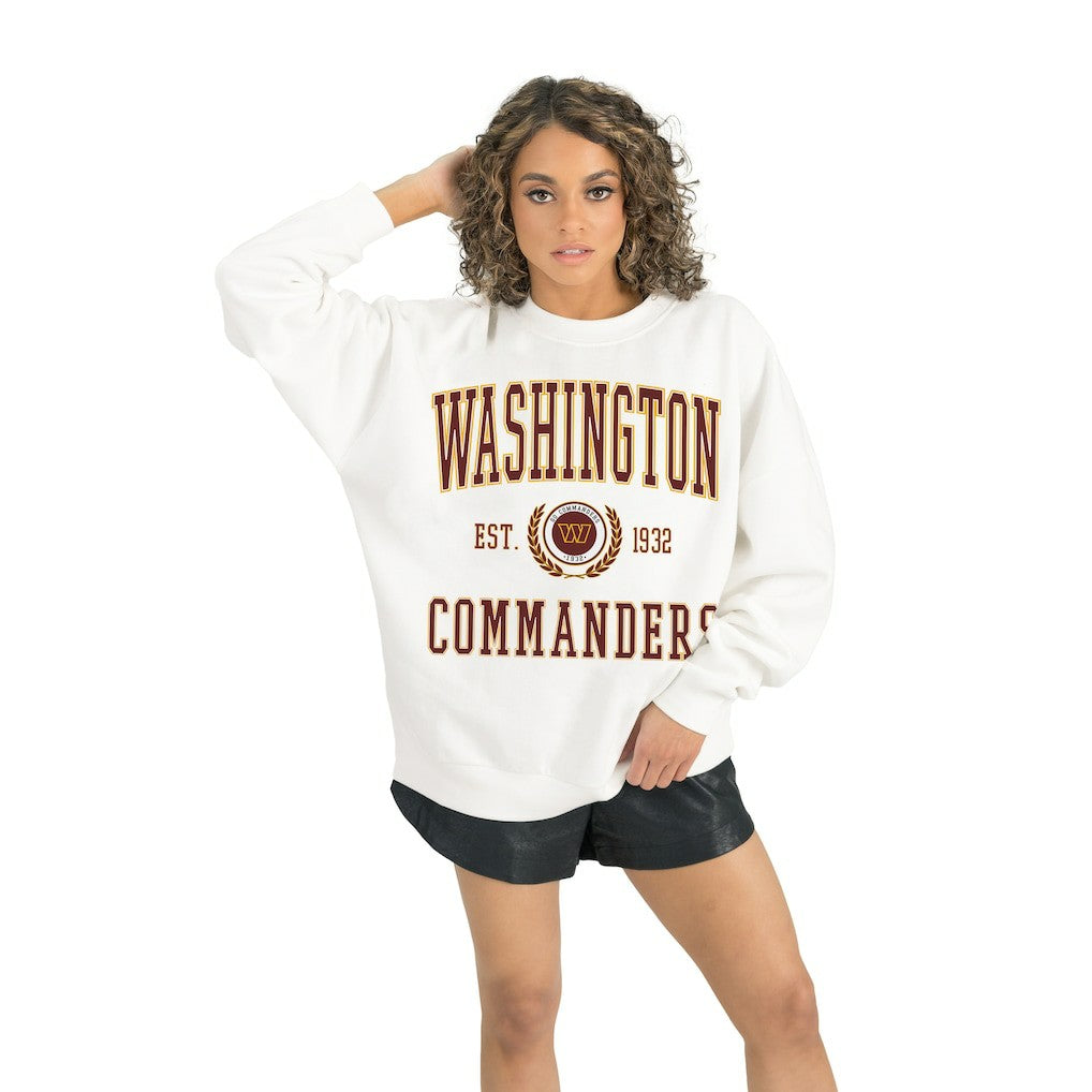 Washington Commanders Gameday Couture Women's Timeless Triumph Premium Fleece Pullover Sweatshirt - White online