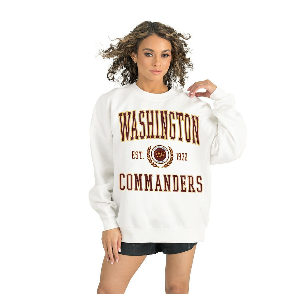 Washington Commanders Gameday Couture Women's Timeless Triumph Premium Fleece Pullover Sweatshirt - White online