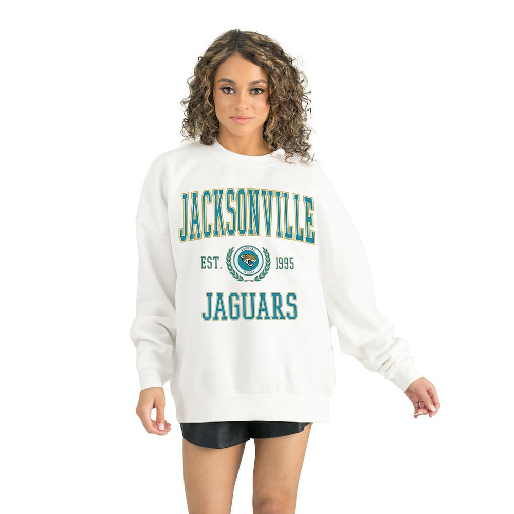 Jacksonville Jaguars Gameday Couture Women's Timeless Triumph Premium Fleece Pullover Sweatshirt - White cheap