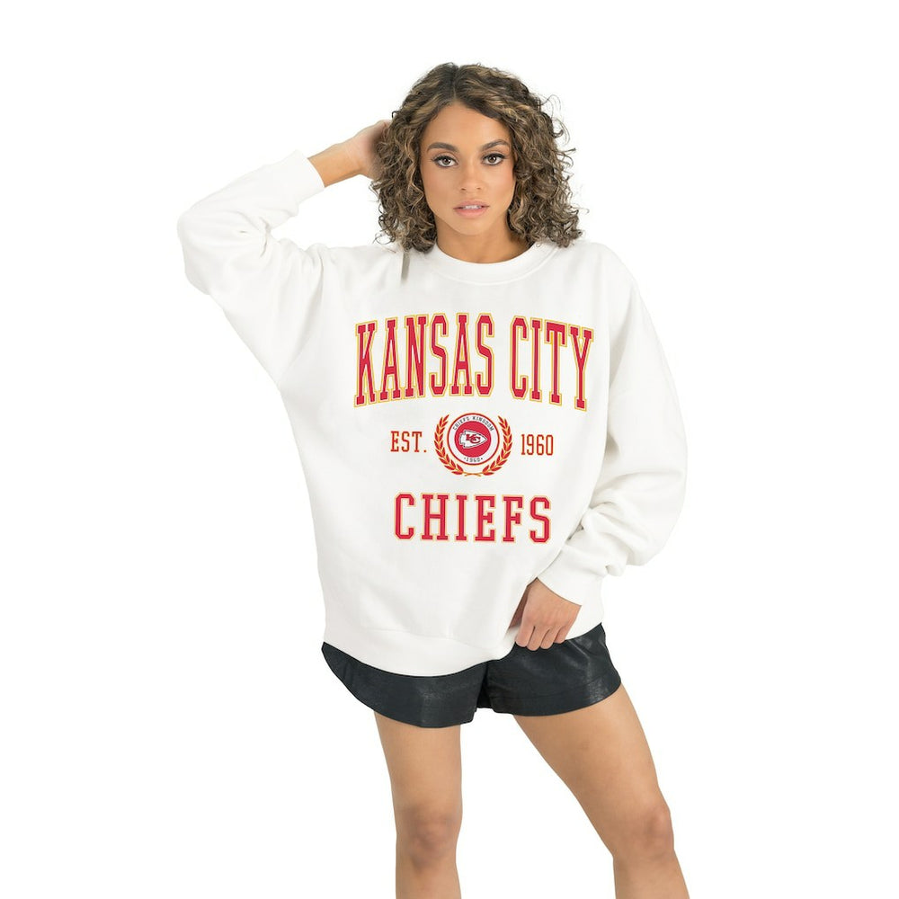Kansas City Chiefs Gameday Couture Women's Timeless Triumph Premium Fleece Pullover Sweatshirt - White discount