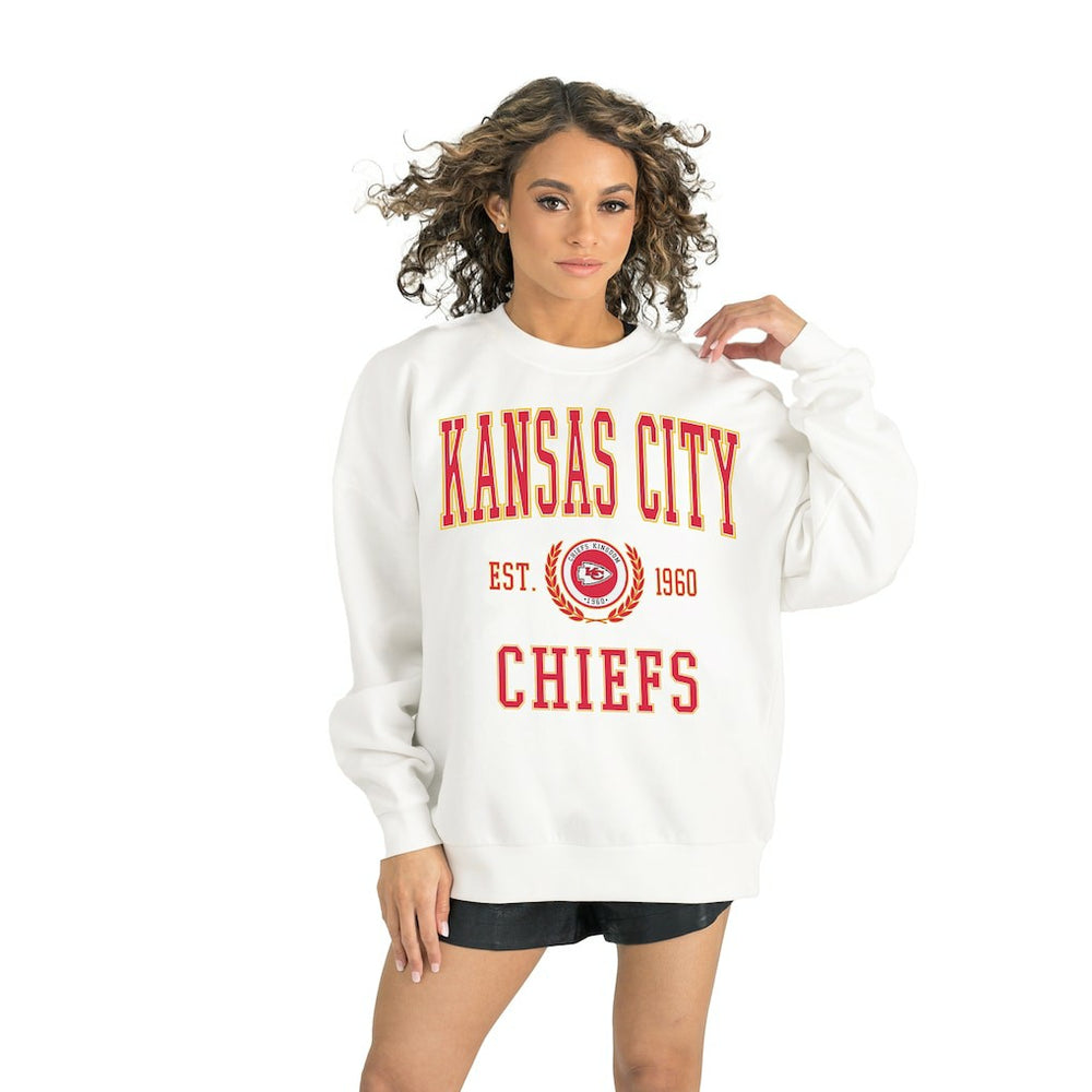 Kansas City Chiefs Gameday Couture Women's Timeless Triumph Premium Fleece Pullover Sweatshirt - White discount