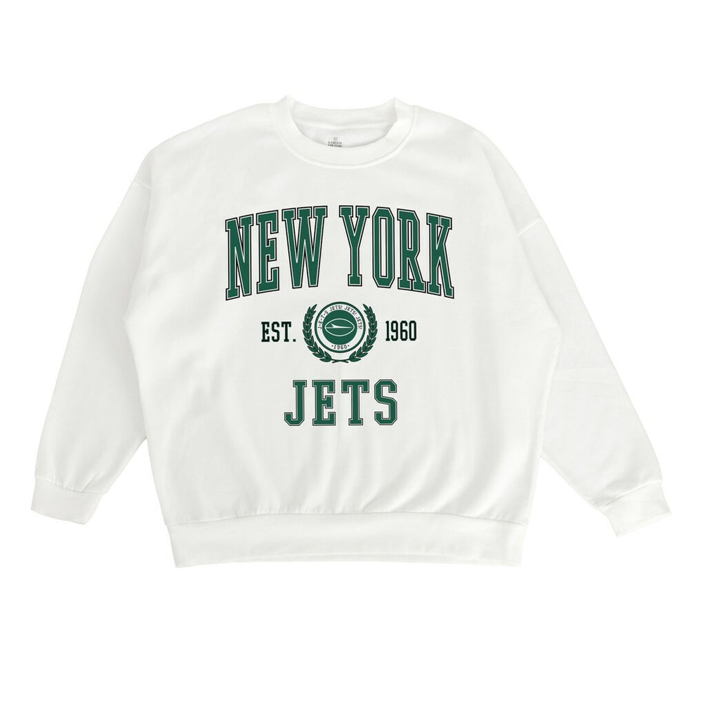 New York Jets Gameday Couture Women's Timeless Triumph Premium Fleece Pullover Sweatshirt - White on sale