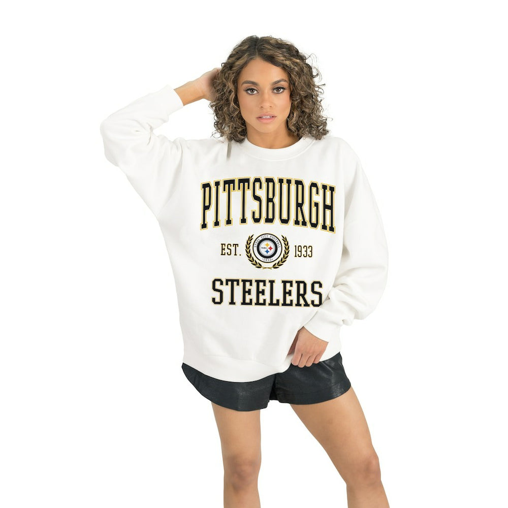 Pittsburgh Steelers Gameday Couture Women's Timeless Triumph Premium Fleece Pullover Sweatshirt - White outlet