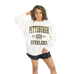 Pittsburgh Steelers Gameday Couture Women's Timeless Triumph Premium Fleece Pullover Sweatshirt - White outlet
