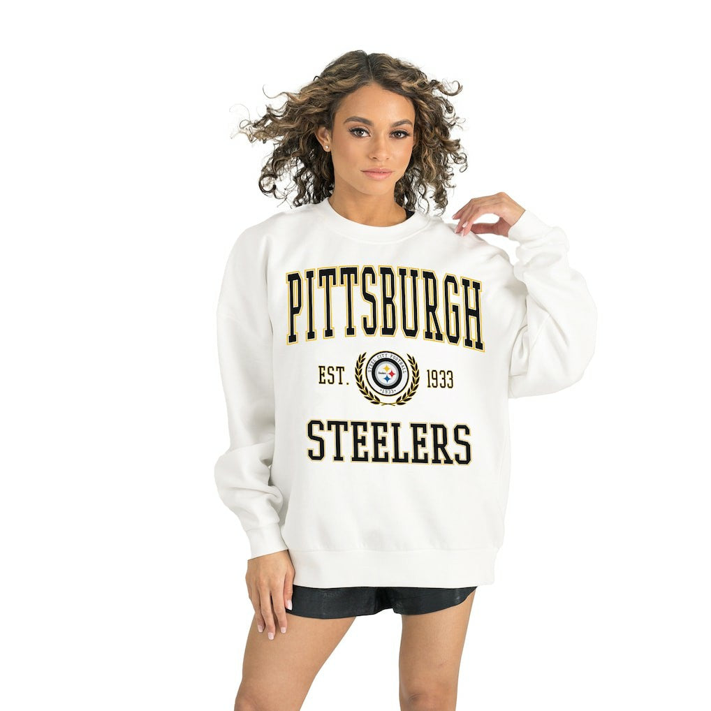 Pittsburgh Steelers Gameday Couture Women's Timeless Triumph Premium Fleece Pullover Sweatshirt - White outlet