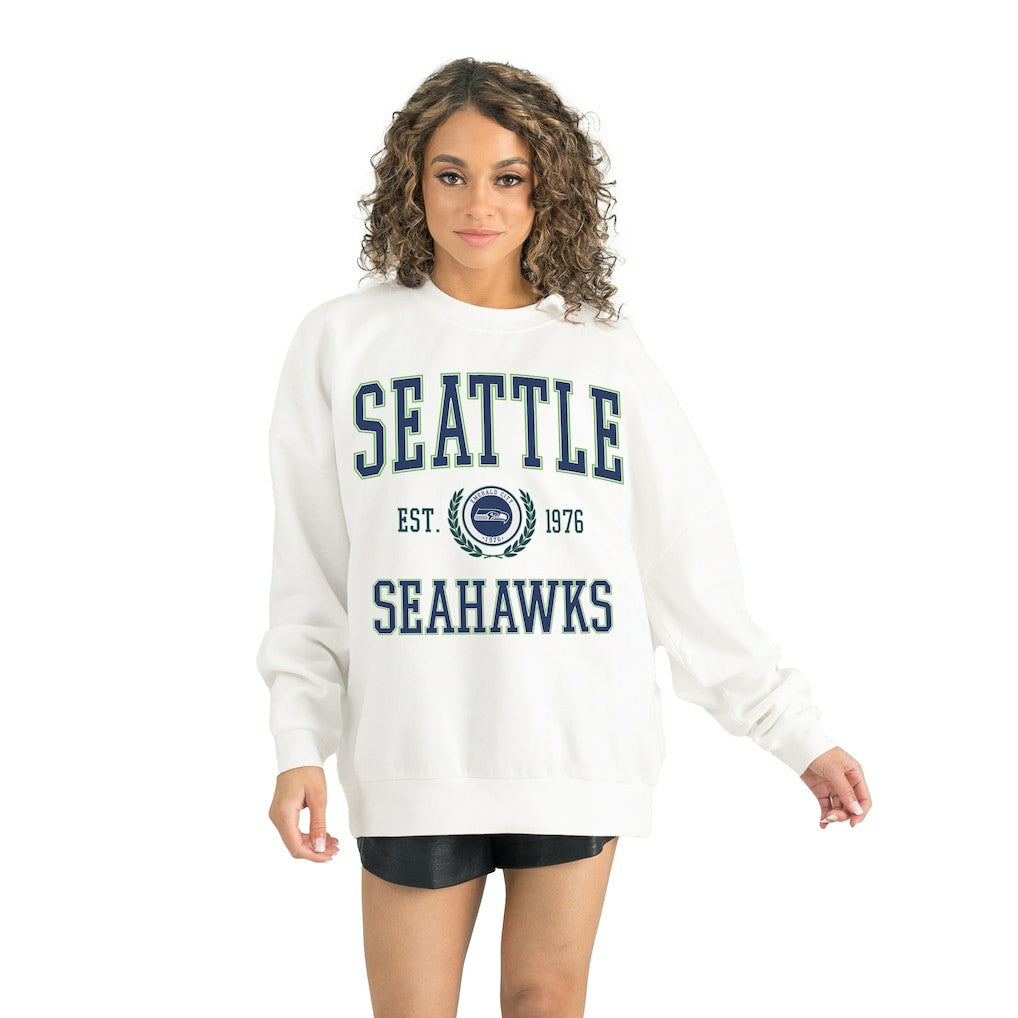 Seattle Seahawks Gameday Couture Women's Timeless Triumph Premium Fleece Pullover Sweatshirt - White cheap