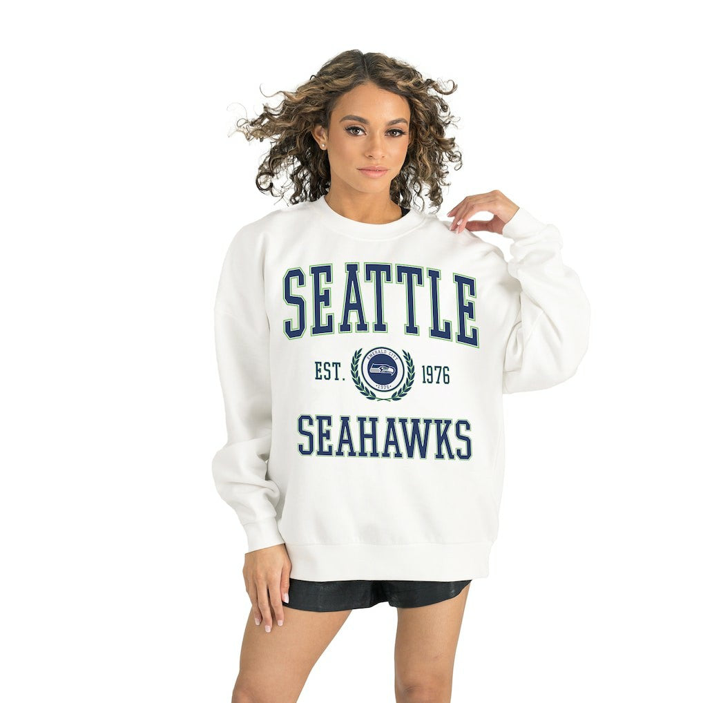 Seattle Seahawks Gameday Couture Women's Timeless Triumph Premium Fleece Pullover Sweatshirt - White cheap