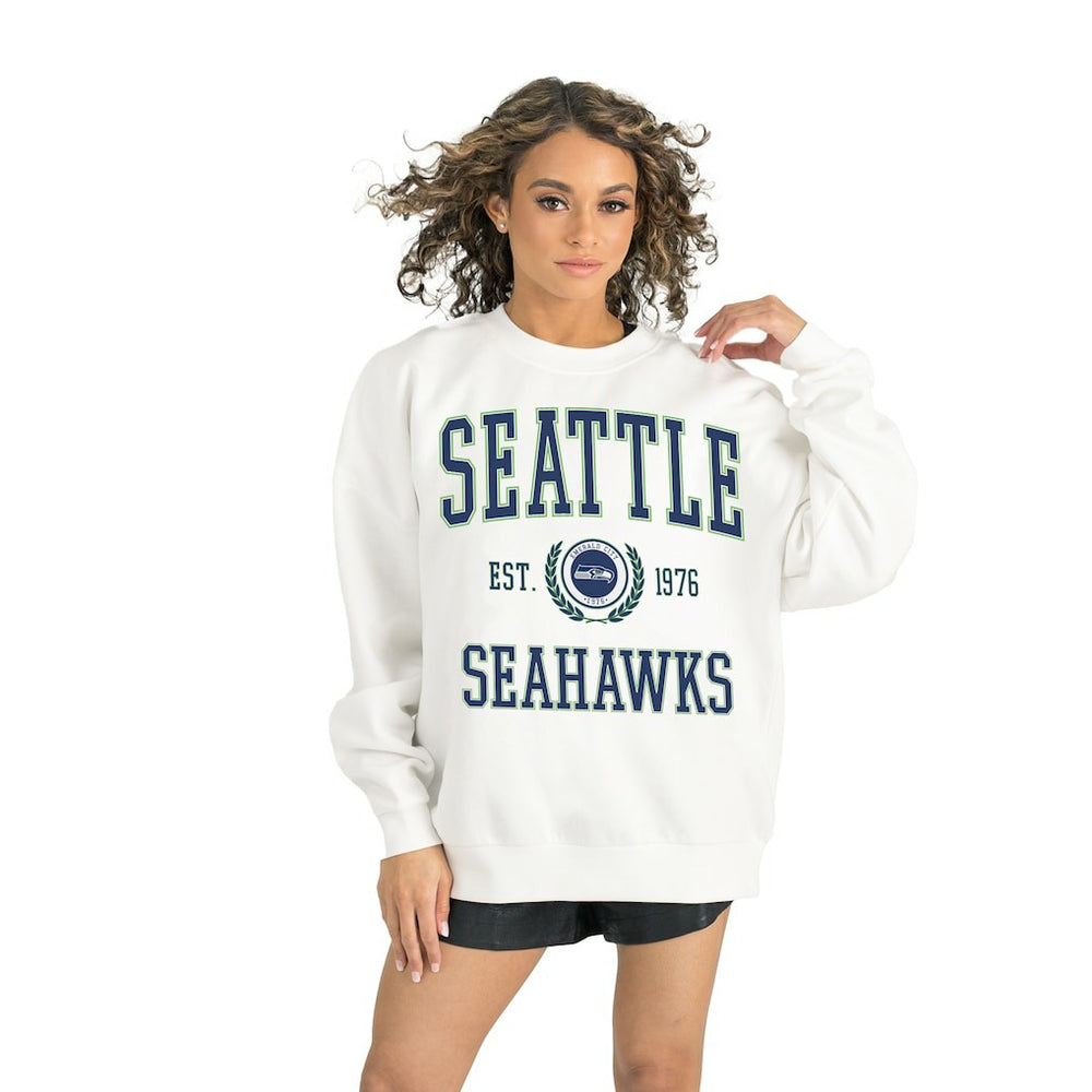 Seattle Seahawks Gameday Couture Women's Timeless Triumph Premium Fleece Pullover Sweatshirt - White cheap