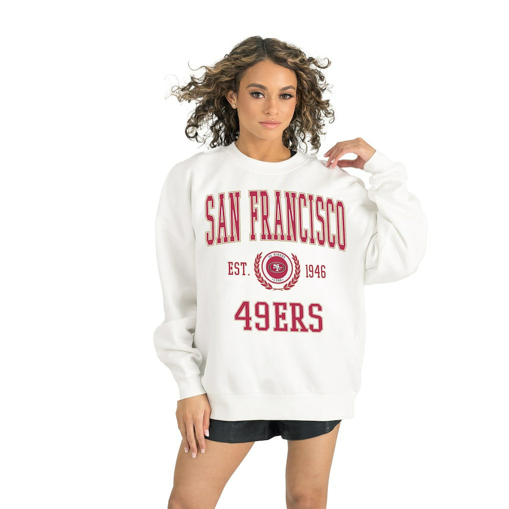 San Francisco 49ers Gameday Couture Women's Timeless Triumph Premium Fleece Pullover Sweatshirt - White outlet