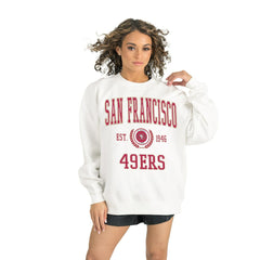 San Francisco 49ers Gameday Couture Women's Timeless Triumph Premium Fleece Pullover Sweatshirt - White outlet