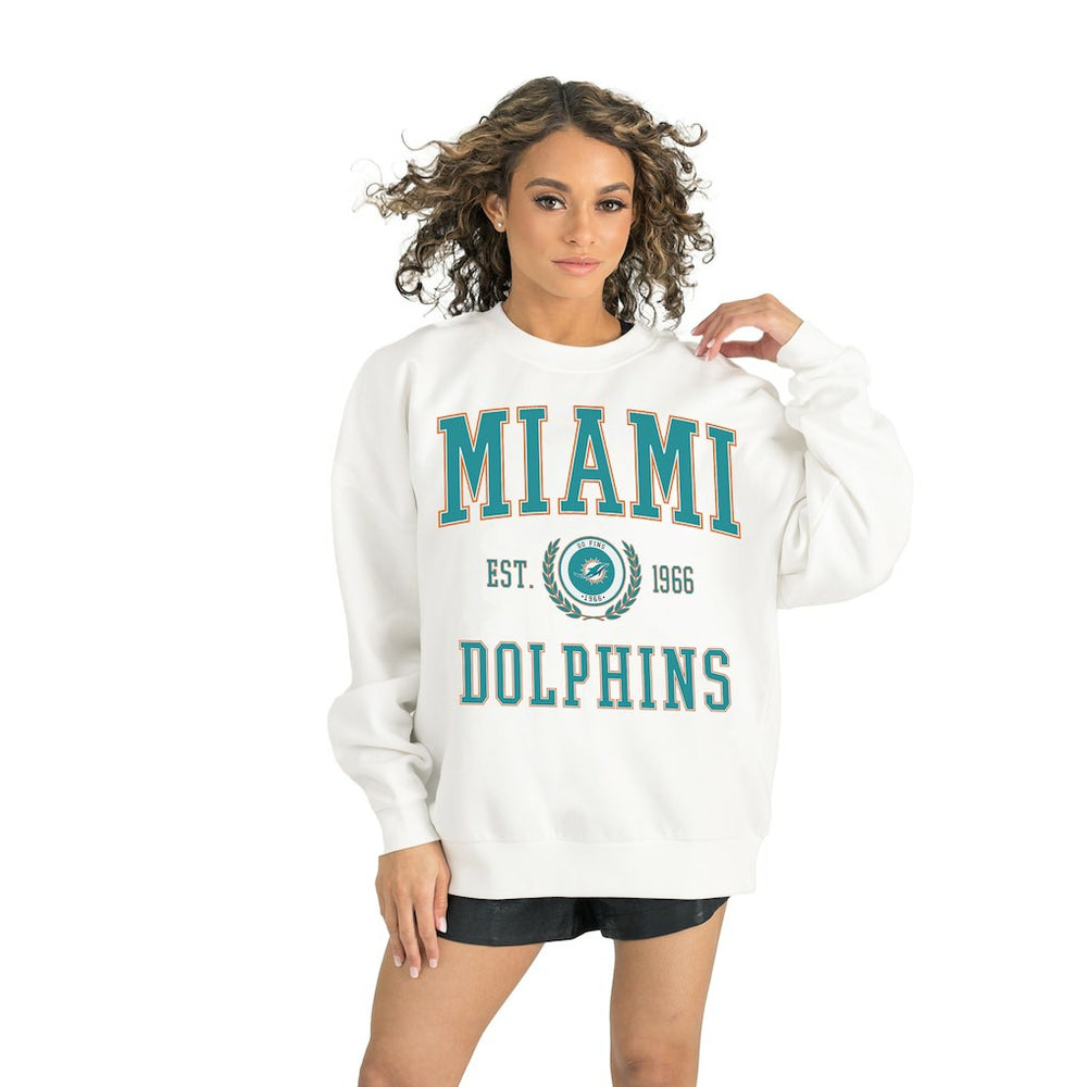 Miami Dolphins Gameday Couture Women's Timeless Triumph Premium Fleece Pullover Sweatshirt - White cheap