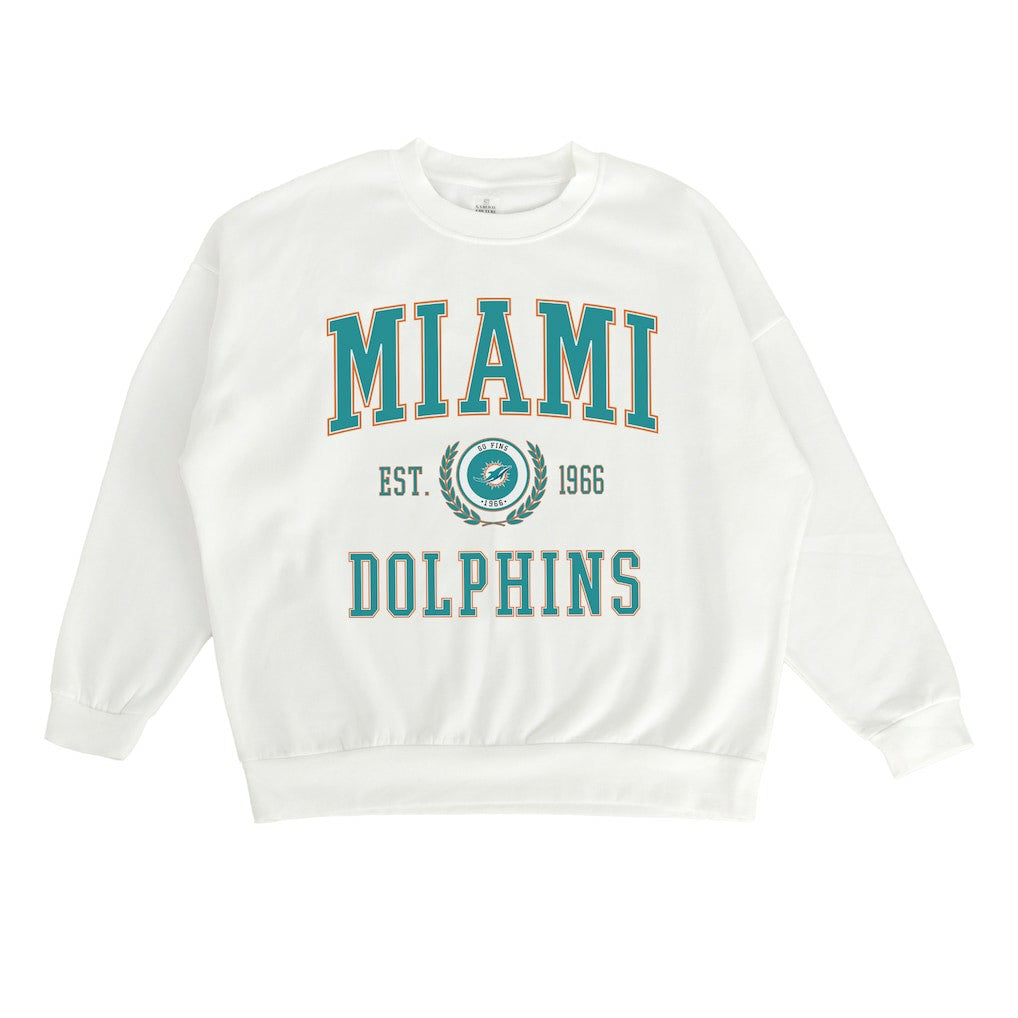 Miami Dolphins Gameday Couture Women's Timeless Triumph Premium Fleece Pullover Sweatshirt - White cheap