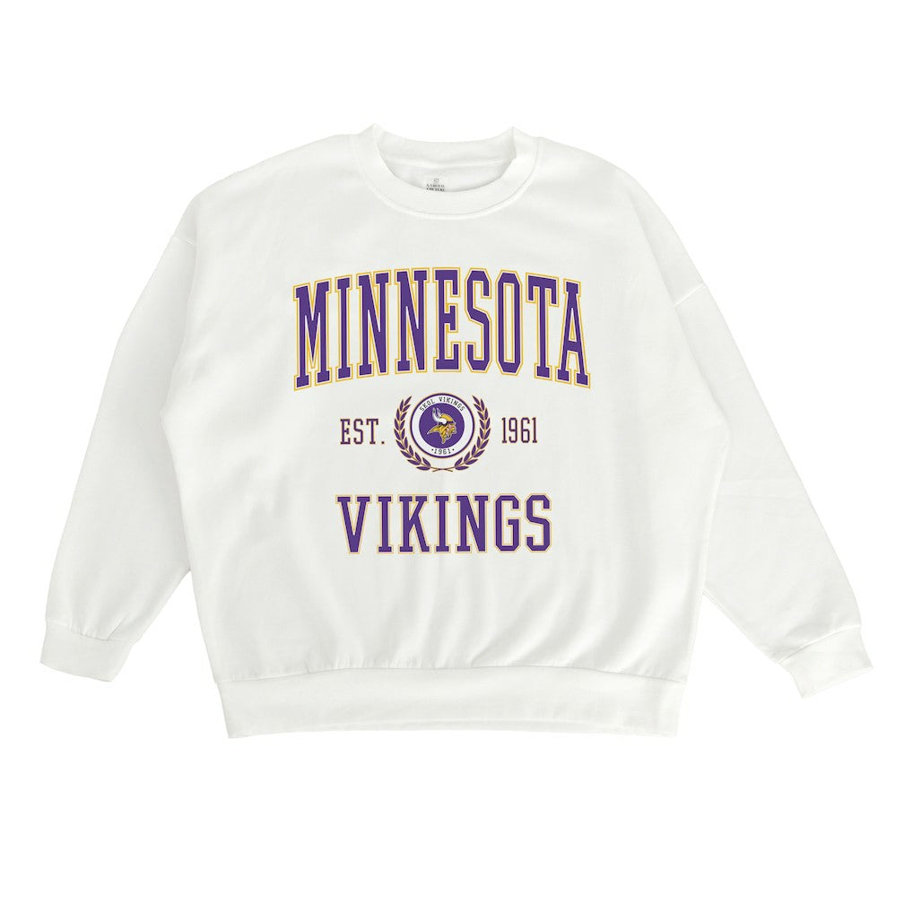 Minnesota Vikings Gameday Couture Women's Timeless Triumph Premium Fleece Pullover Sweatshirt - White for sale