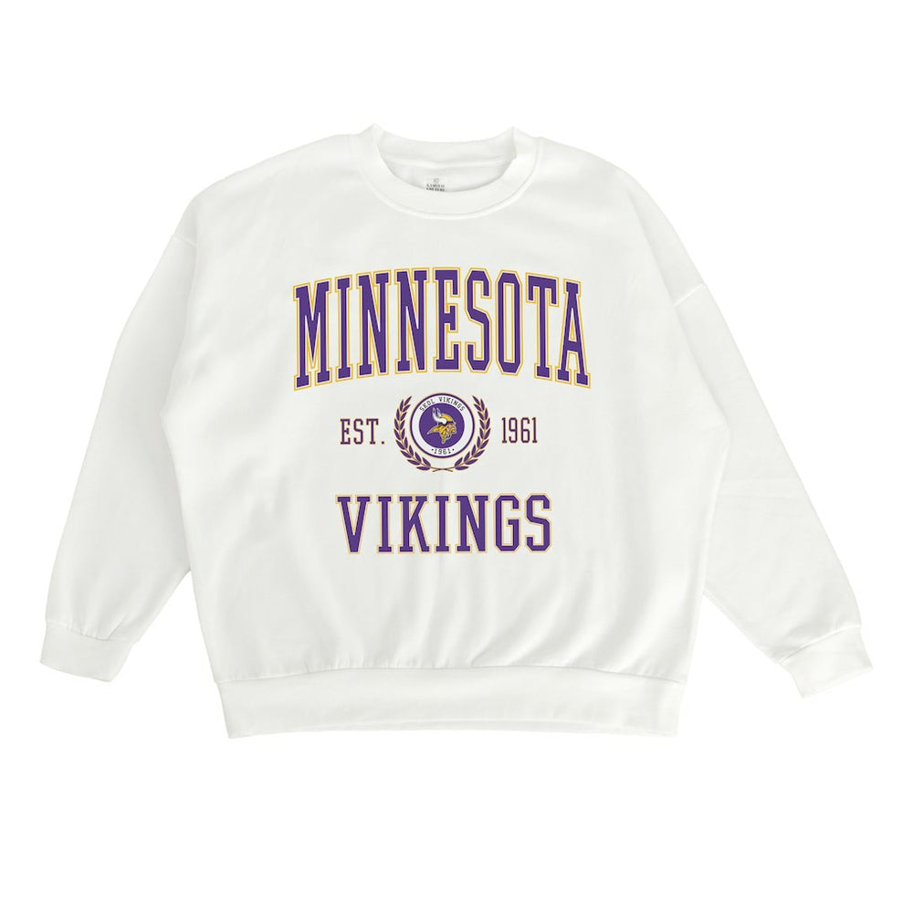 Minnesota Vikings Gameday Couture Women's Timeless Triumph Premium Fleece Pullover Sweatshirt - White for sale