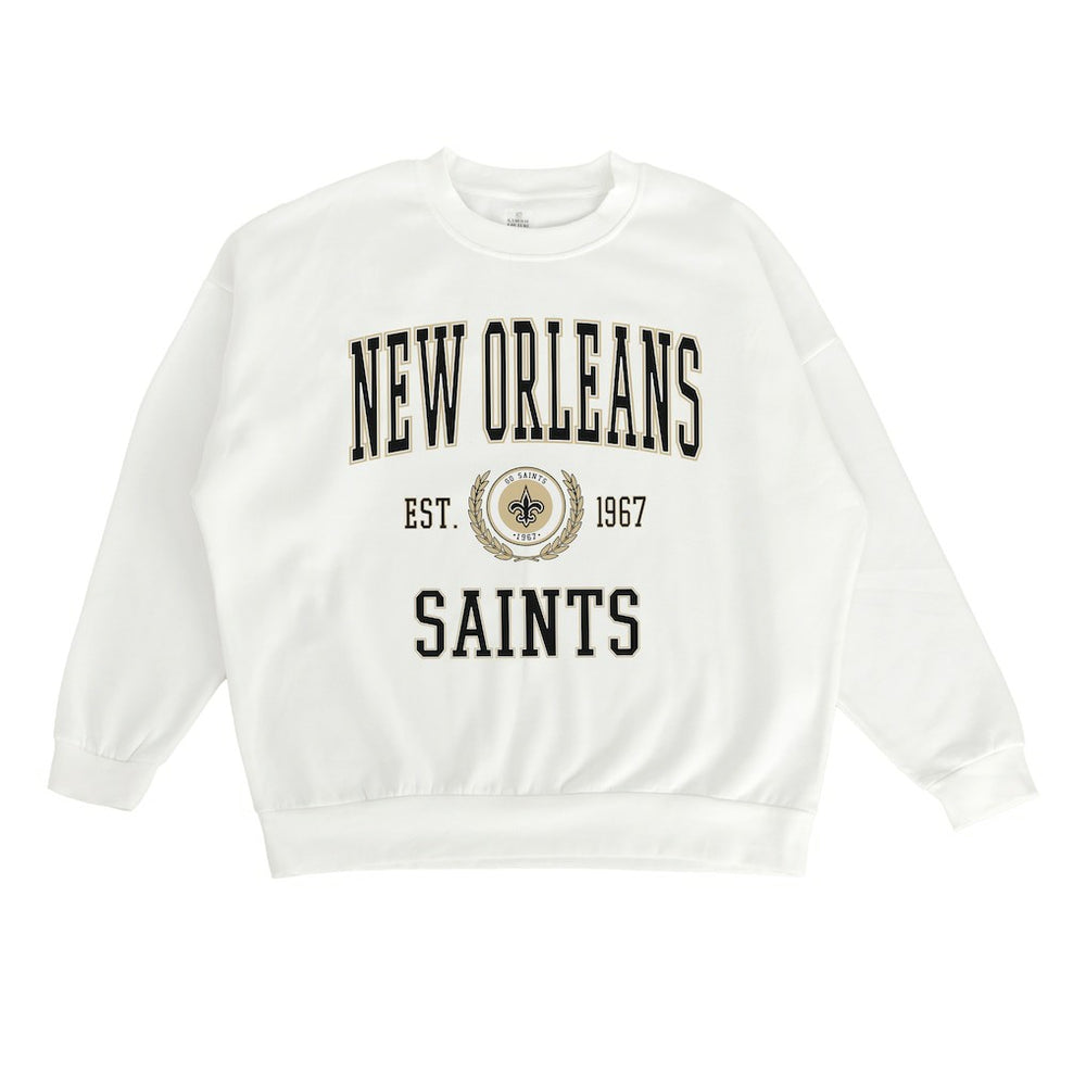 New Orleans Saints Gameday Couture Women's Timeless Triumph Premium Fleece Pullover Sweatshirt - White for sale