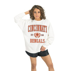 Cincinnati Bengals Gameday Couture Women's Timeless Triumph Premium Fleece Pullover Sweatshirt - White sale