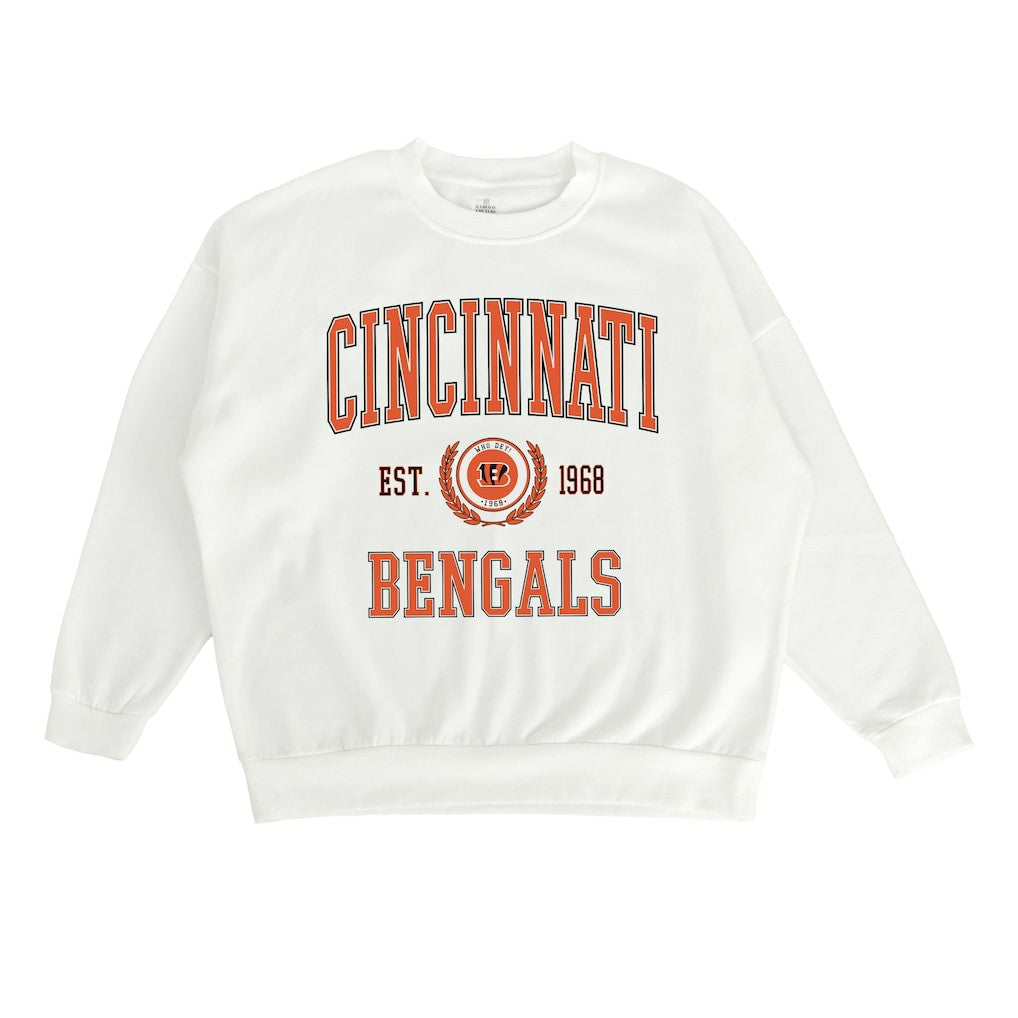 Cincinnati Bengals Gameday Couture Women's Timeless Triumph Premium Fleece Pullover Sweatshirt - White sale