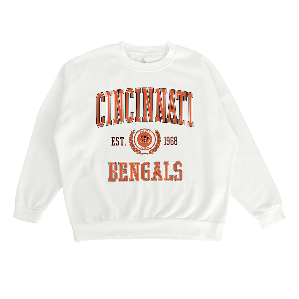 Cincinnati Bengals Gameday Couture Women's Timeless Triumph Premium Fleece Pullover Sweatshirt - White sale