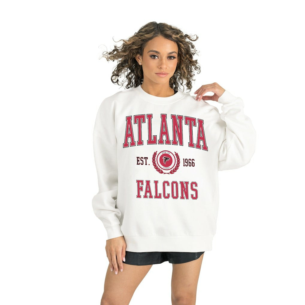 Atlanta Falcons Gameday Couture Women's Timeless Triumph Premium Fleece Pullover Sweatshirt - White outlet