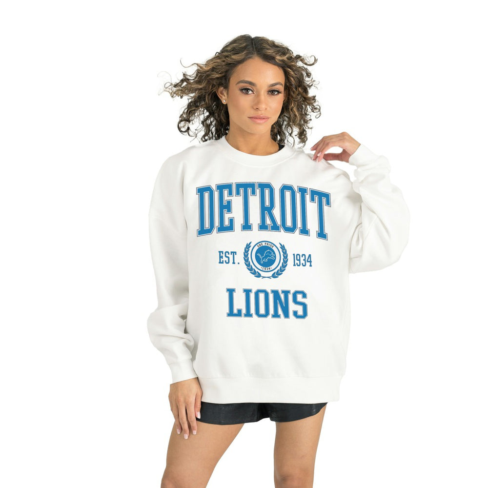 Detroit Lions Gameday Couture Women's Timeless Triumph Premium Fleece Pullover Sweatshirt - White cheap