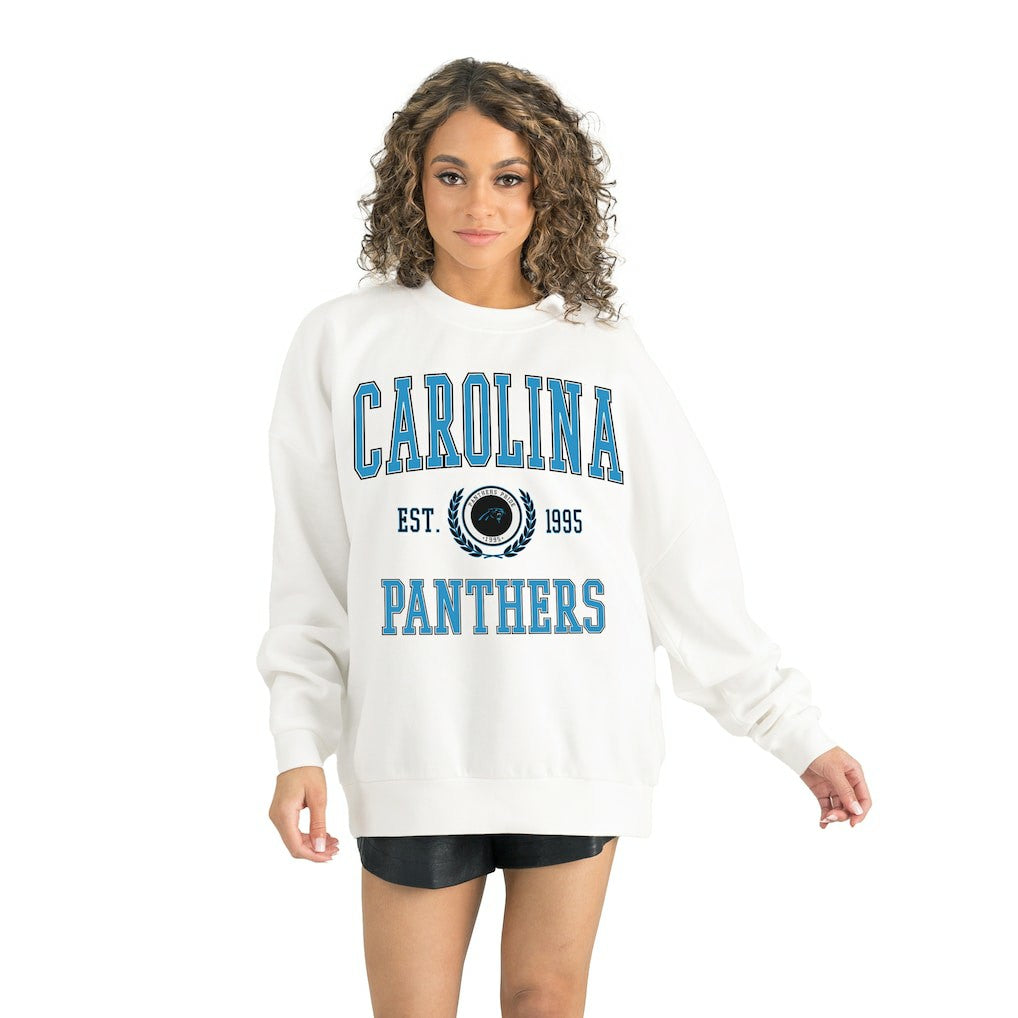 Carolina Panthers Gameday Couture Women's Timeless Triumph Premium Fleece Pullover Sweatshirt - White outlet