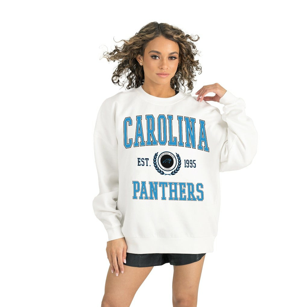 Carolina Panthers Gameday Couture Women's Timeless Triumph Premium Fleece Pullover Sweatshirt - White outlet