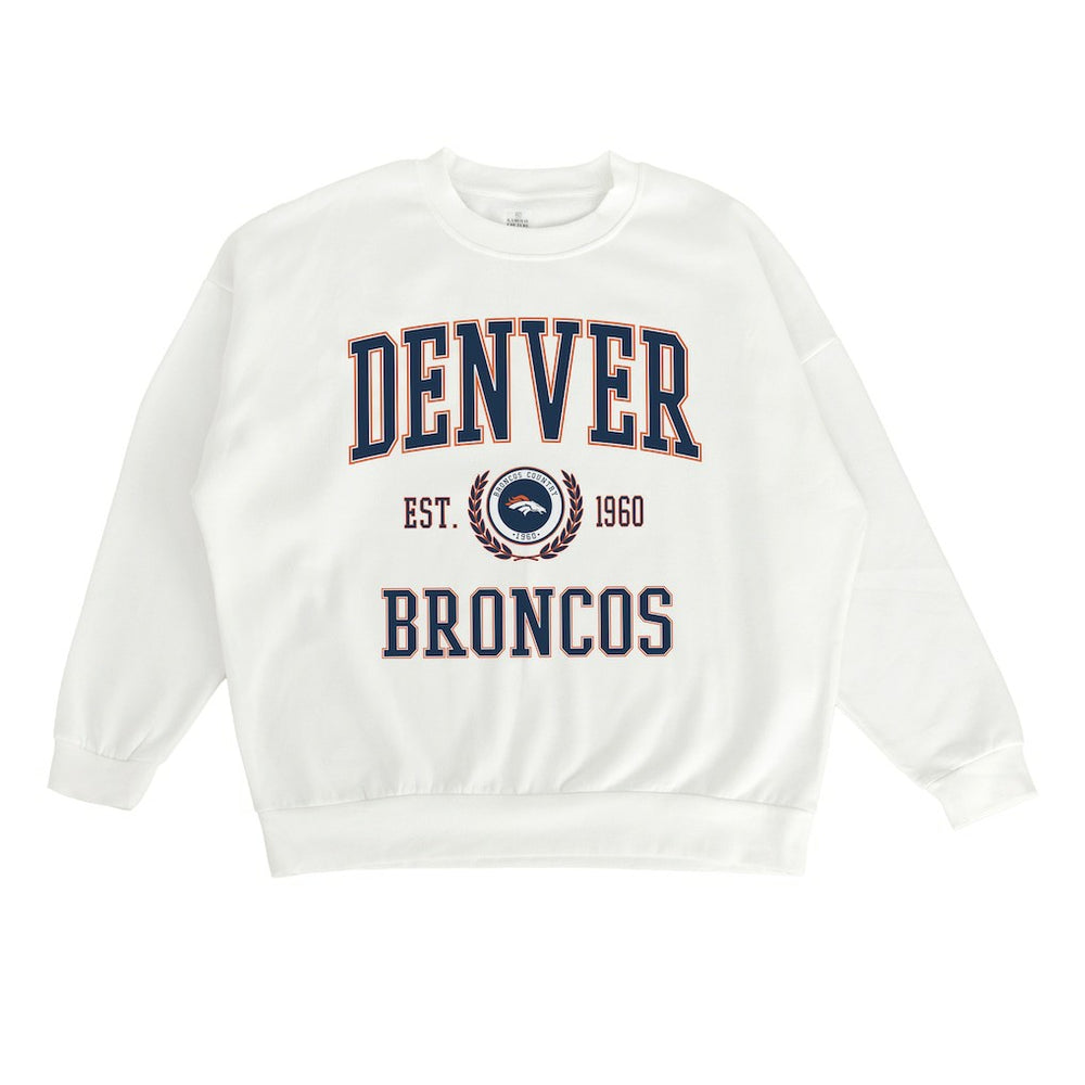 Denver Broncos Gameday Couture Women's Timeless Triumph Premium Fleece Pullover Sweatshirt - White discount