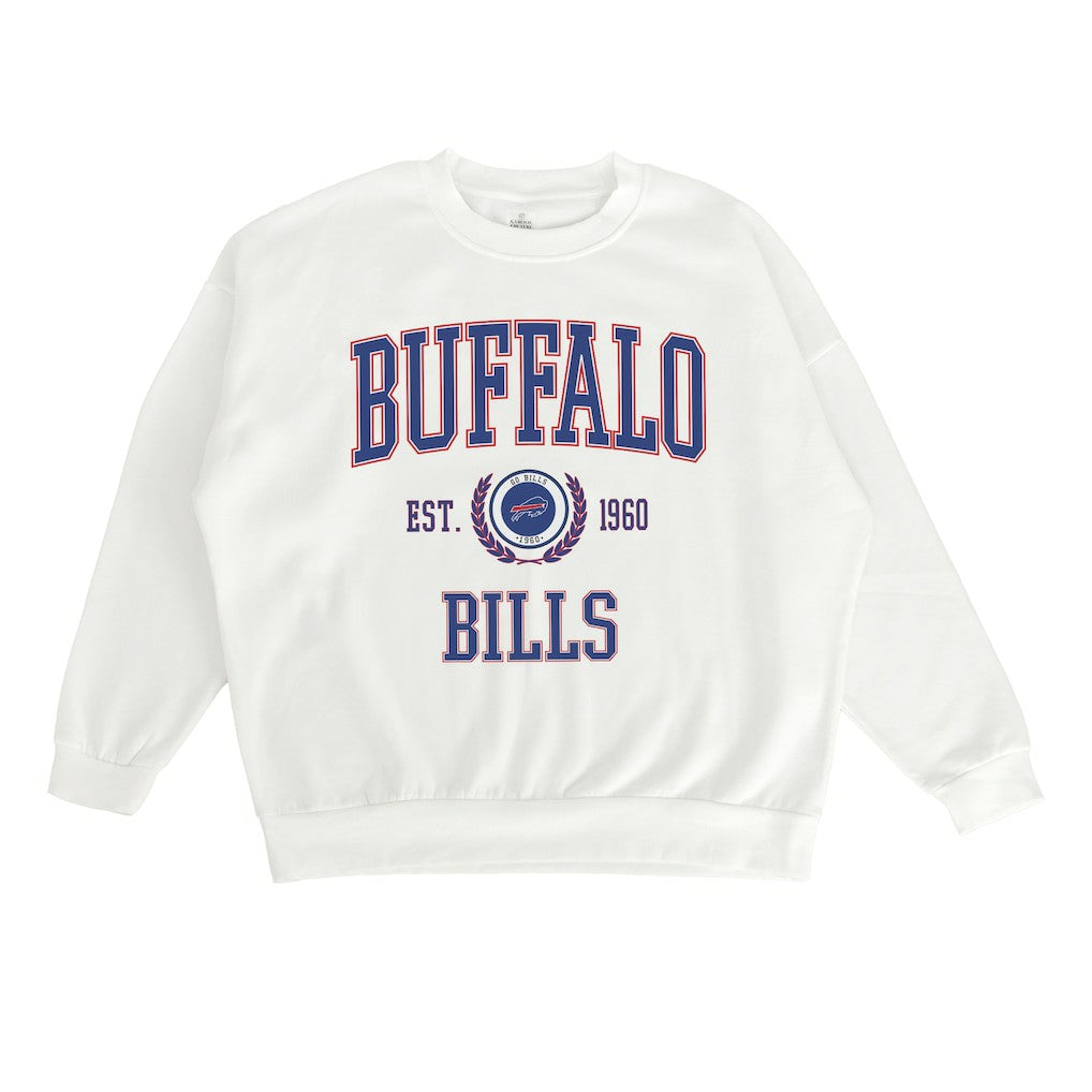 Buffalo Bills Gameday Couture Women's Timeless Triumph Premium Fleece Pullover Sweatshirt - White discount
