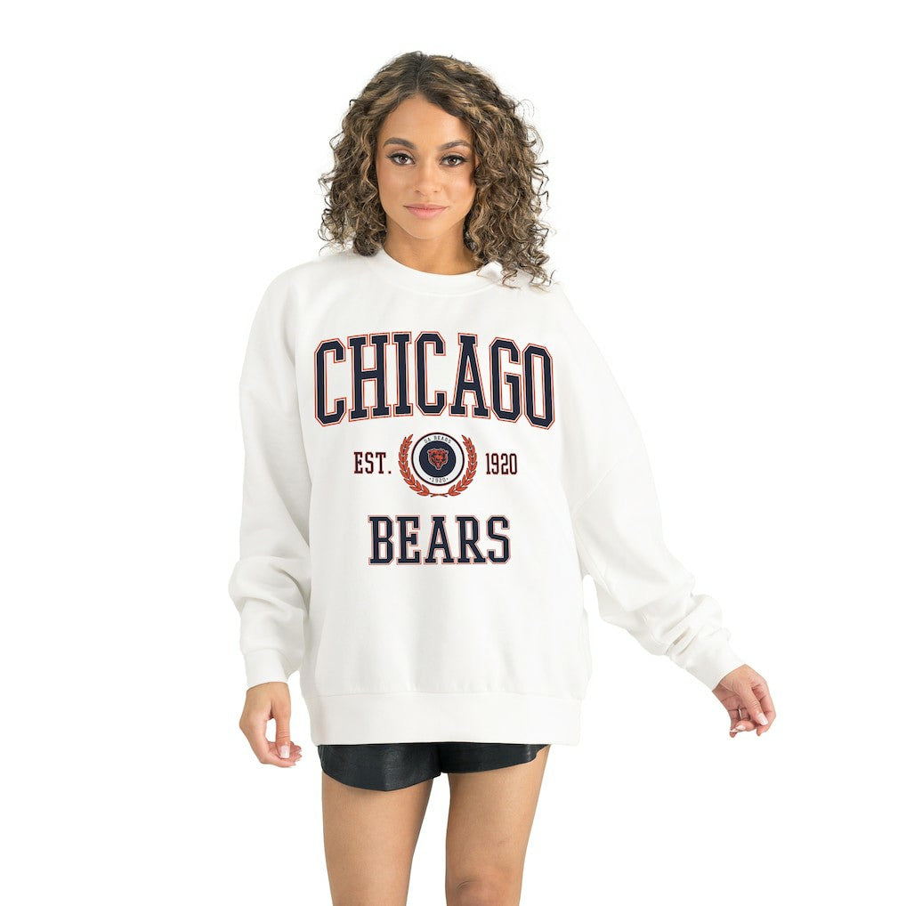 Chicago Bears Gameday Couture Women's Timeless Triumph Premium Fleece Pullover Sweatshirt - White sale