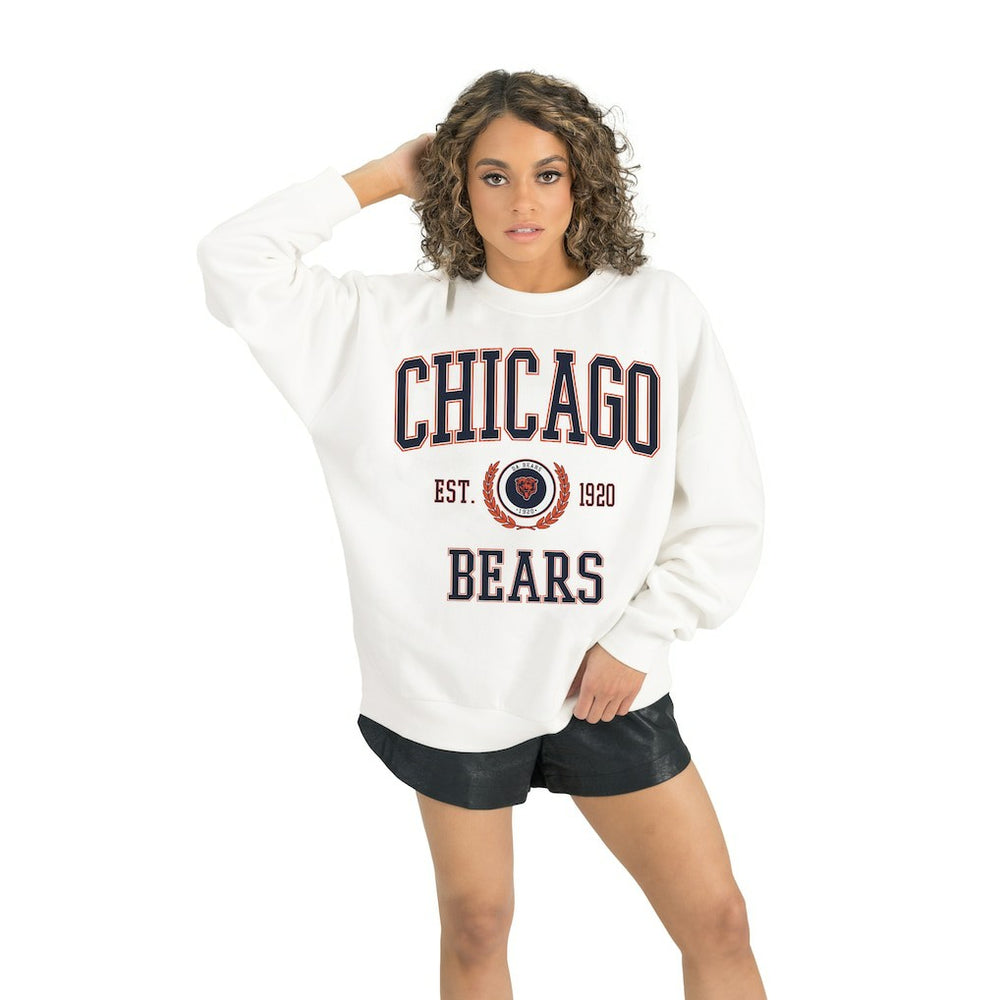 Chicago Bears Gameday Couture Women's Timeless Triumph Premium Fleece Pullover Sweatshirt - White sale