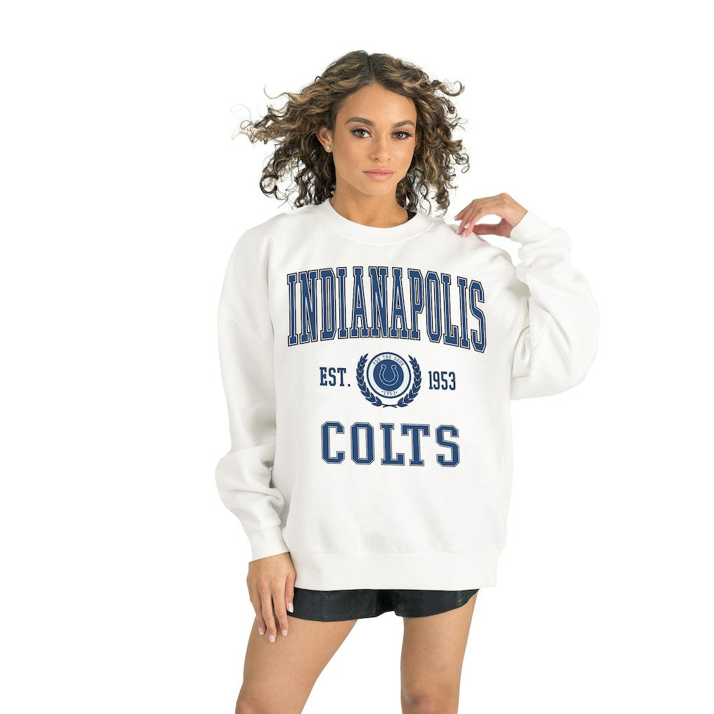 Indianapolis Colts Gameday Couture Women's Timeless Triumph Premium Fleece Pullover Sweatshirt - White online