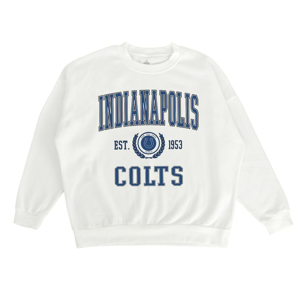 Indianapolis Colts Gameday Couture Women's Timeless Triumph Premium Fleece Pullover Sweatshirt - White online