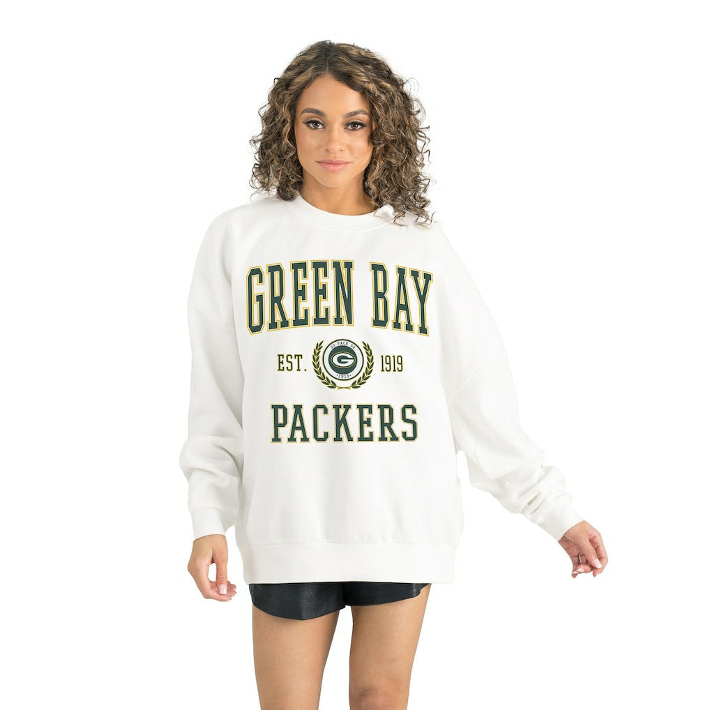 Green Bay Packers Gameday Couture Women's Timeless Triumph Premium Fleece Pullover Sweatshirt - White discount