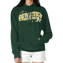 Athletics Starter Women's Fireworks Fleece Tri-Blend Pullover Hoodie - Green