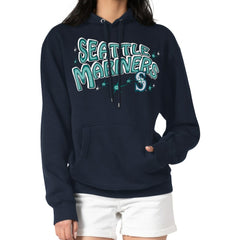 Seattle Mariners Starter Women's Fireworks Fleece Tri-Blend Pullover Hoodie - Navy