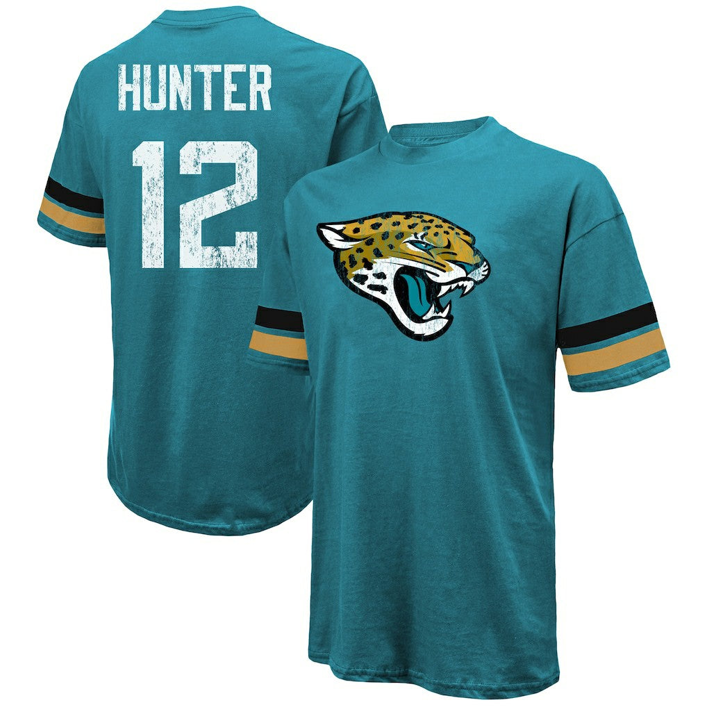 Travis Hunter Jacksonville Jaguars Majestic Threads 2025 NFL Draft First Round Pick Oversized T-Shirt - Teal sale