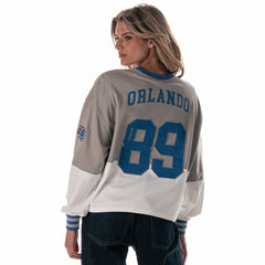 Orlando Magic The Wild Collective Women's Cropped Long-Sleeve Fashion Crewneck Sweatshirt - Gray outlet