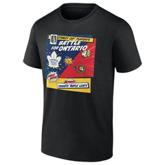 Toronto Maple Leafs vs. Ottawa Senators 2025 Stanley Cup Playoffs Rivalry Comic Pop T-Shirt Black