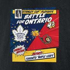 Toronto Maple Leafs vs. Ottawa Senators 2025 Stanley Cup Playoffs Rivalry Comic Pop T-Shirt Black