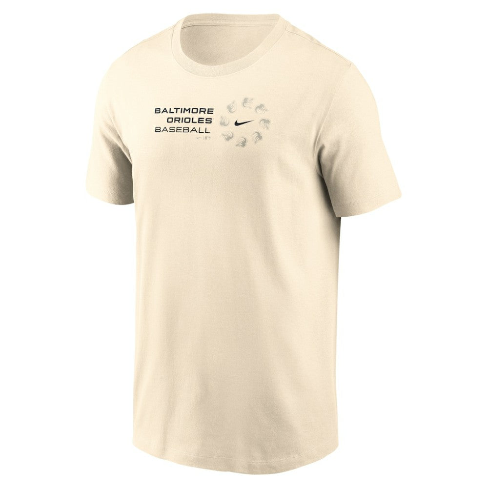 Baltimore Orioles Pinwheel Lockup T-Shirt - Natural | Nike